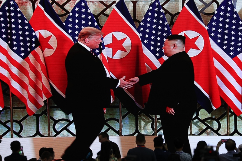 Kim and Trump come out of their second meeting in jovial mood