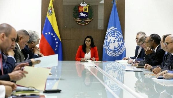 Venezuela’s VP Delcy Rodriguez Meets With UN on Joint Projects