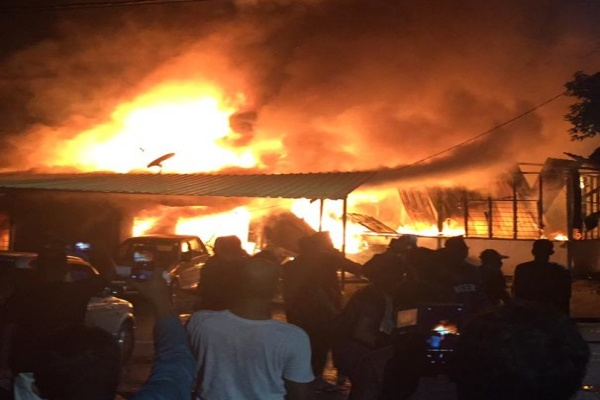 Five squatter houses razed by fire