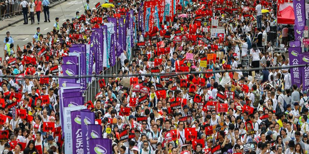 Hong Kong protesters demonstrate against extradition bill