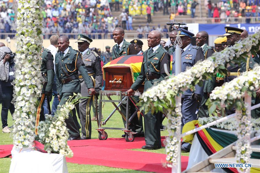 African Leaders Pay Tribute To Late Zimbabwe’s Mugabe At State Funeral In Harare