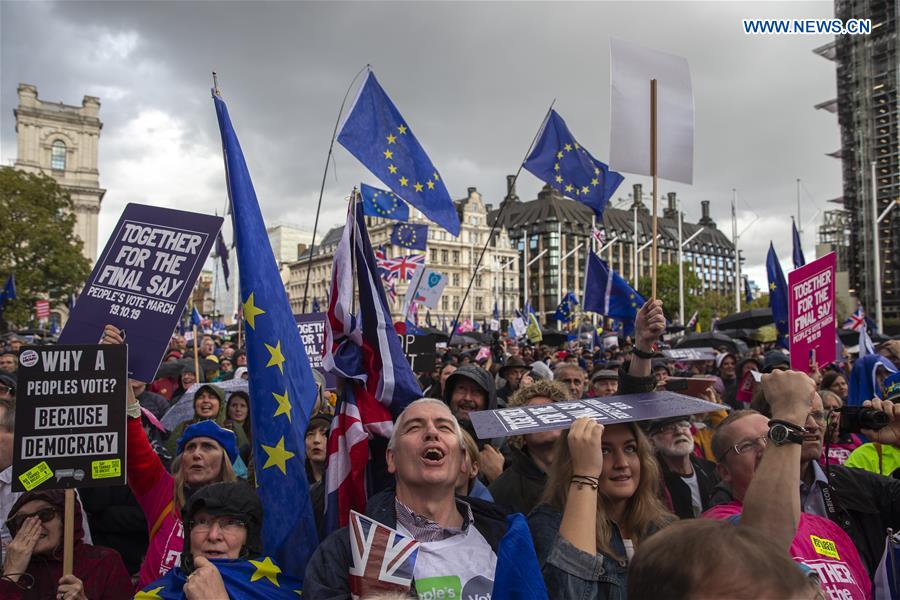 People March In Central London Demanding Final Say On Brexit Deal
