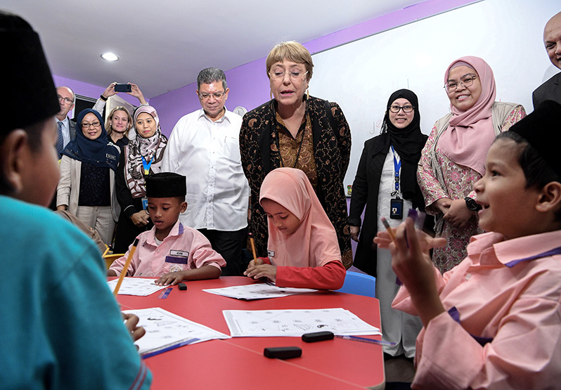 UNHC Michelle Bachelet visits Rohingya Integrated School of Excellence in Malaysia