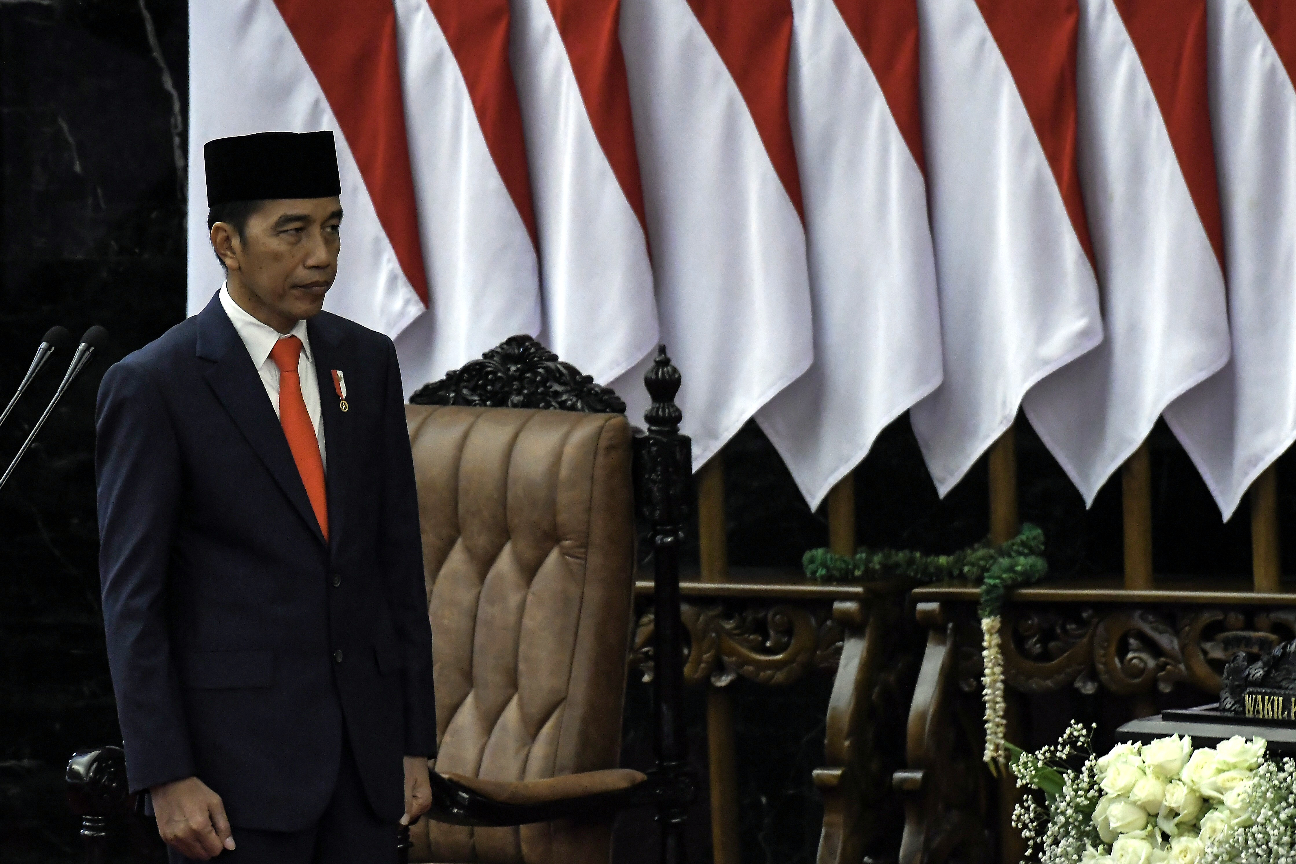 Indonesia President Joko Widodo at the swearing-in ceremony