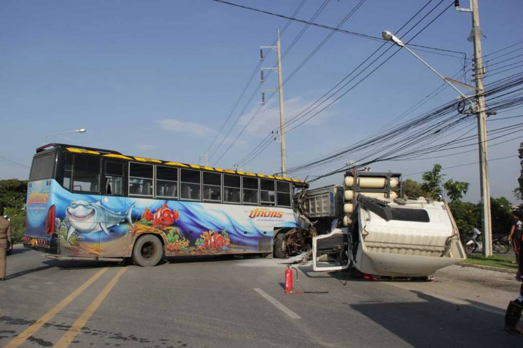 Passenger Bus Crashes Into Semi-Truck In Thailand, Killing Driver