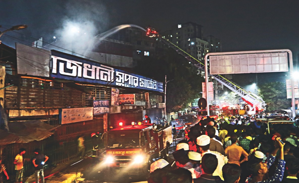 Massive Fire Breaks Out In Market In Dhaka, Bangladesh