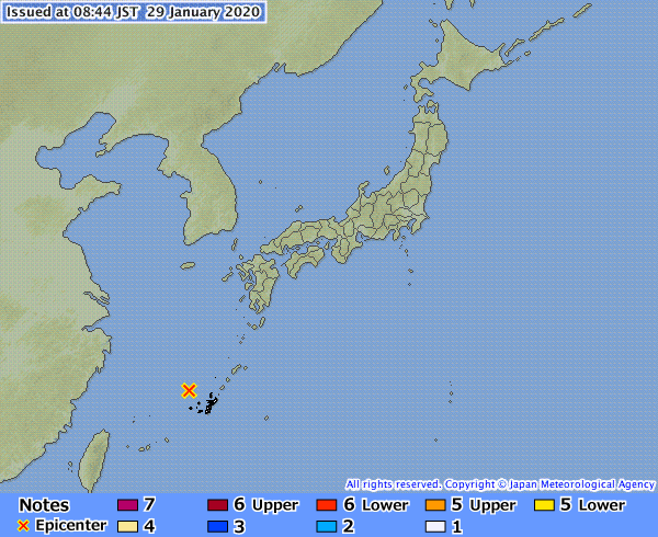 5.4-Magnitude Quake Strikes, Off Japan’s Okinawa Prefecture