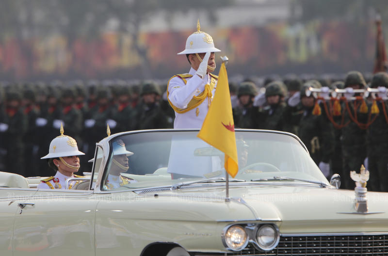 Thai Armed Forces Conduct First Parade Of Troops Before King