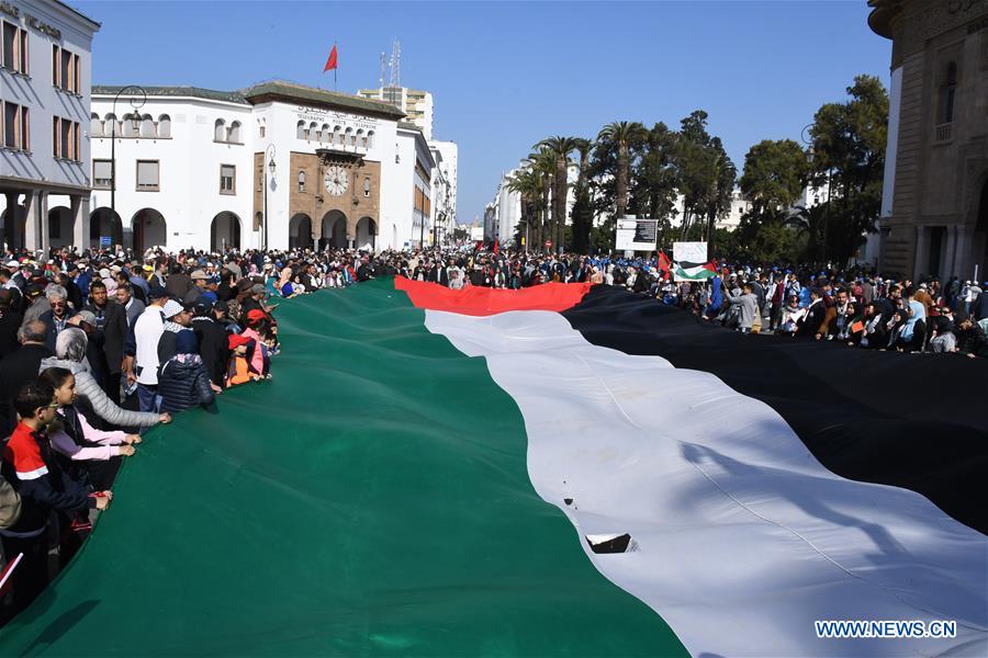 Thousands Of Moroccans March, To Support Palestinians Against U.S. Peace Plan