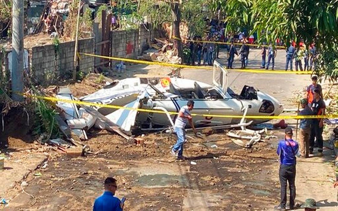 Seven Injured After Police Helicopter Crashes South Of Manila