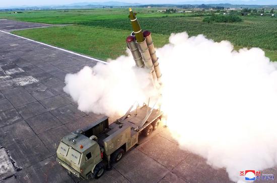 DPRK Conducts Test-Firing Of Super-Large Multiple Rocket Launchers
