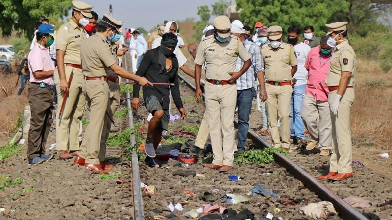 India train crushes migrant workers sleeping on track killing 14