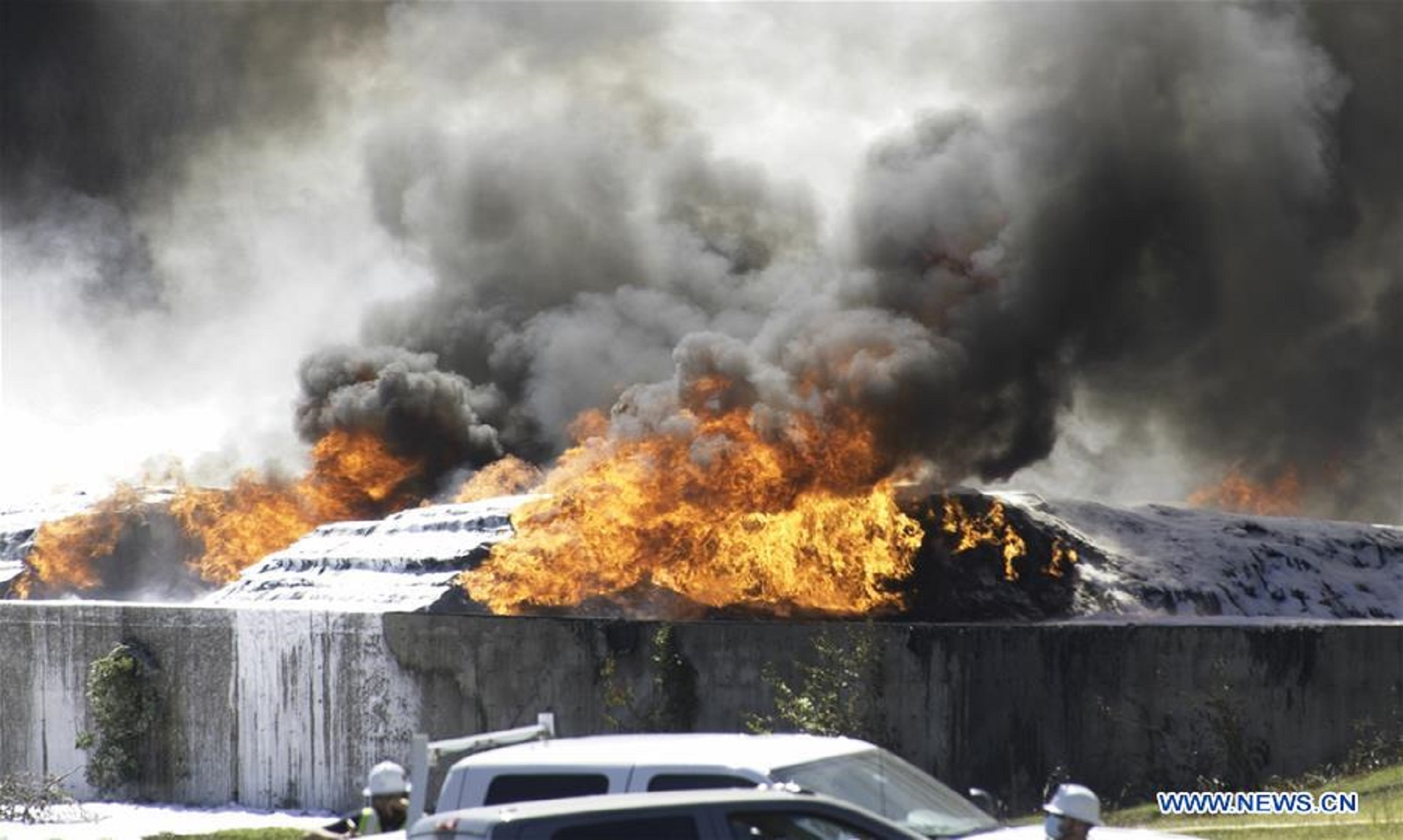 Massive Fire Breaks Out In Plastic Plant In U.S. Texas
