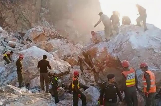 11 killed, 9 missing after rockslide at marble mine in NW Pakistan