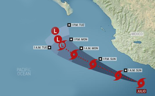 Tropical Storm Julio forms off coast of southern Mexico