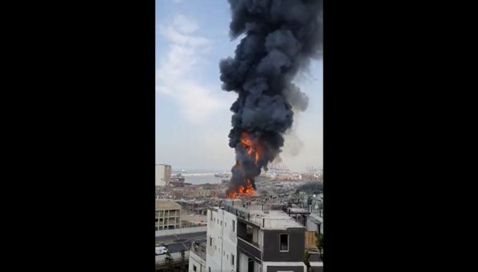 Lebanon: Huge fire at Beirut port weeks after deadly blast