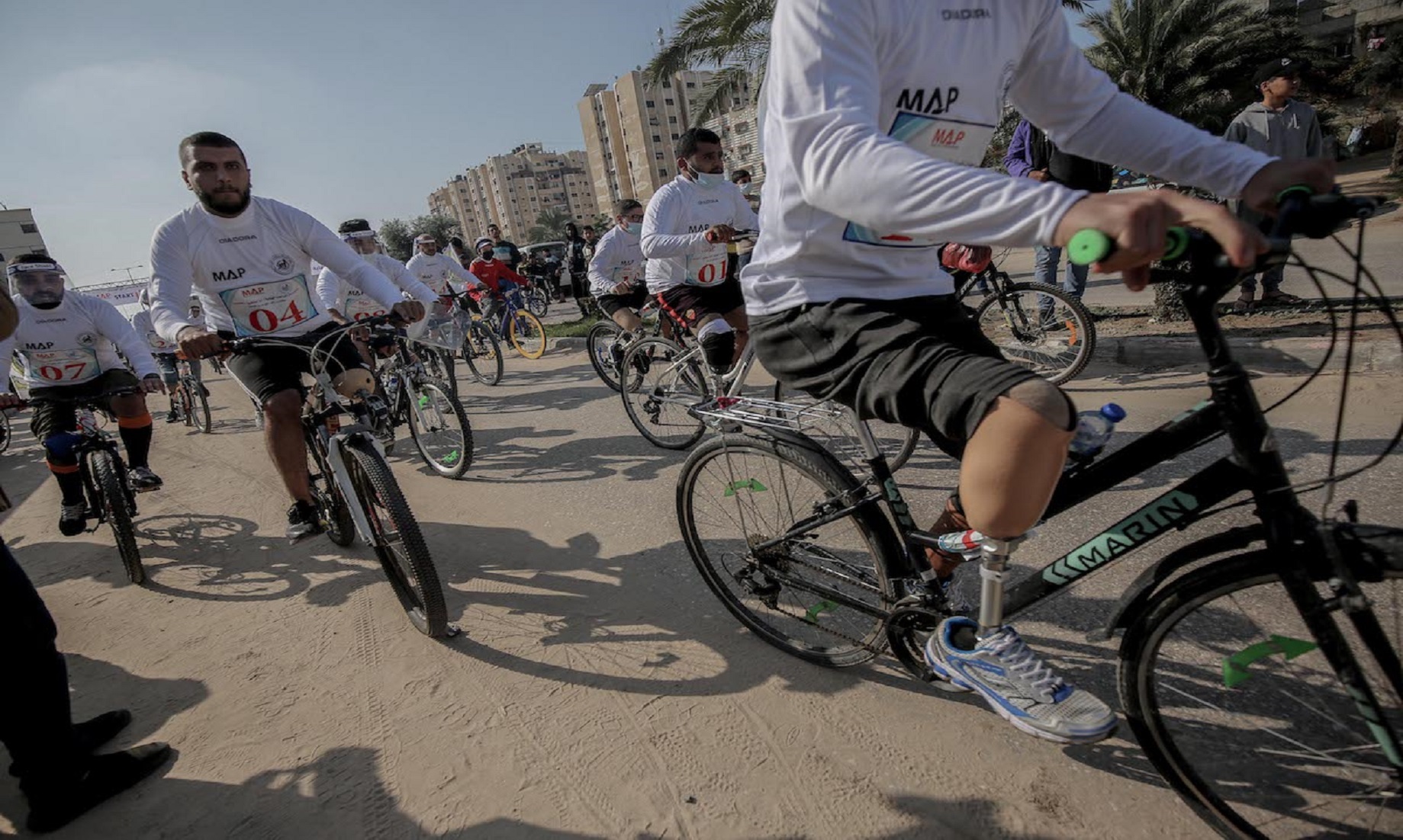 Gaza Holds Bicycle Marathon For Physically Challenged People