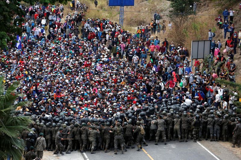 Guatemalan forces clash with migrant caravan, Biden team seeks to halt exodus