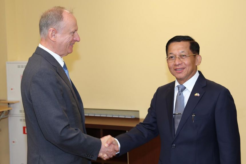 Russia and Myanmar military leader commit to boosting ties at Moscow meeting