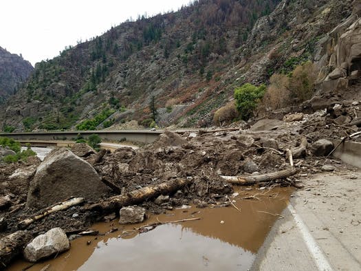 US: Flood watches in West as mudslides close major interstate