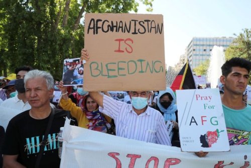 Afghans ‘we want peace from the world’  demonstrate in Athens