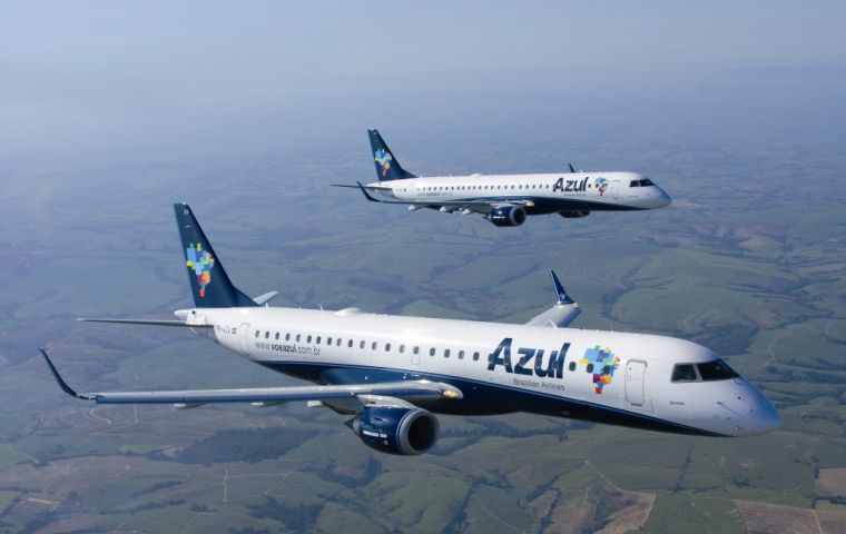 Covid-19: Brazilian carrier Azul returning to Uruguay in November from Porto Alegre