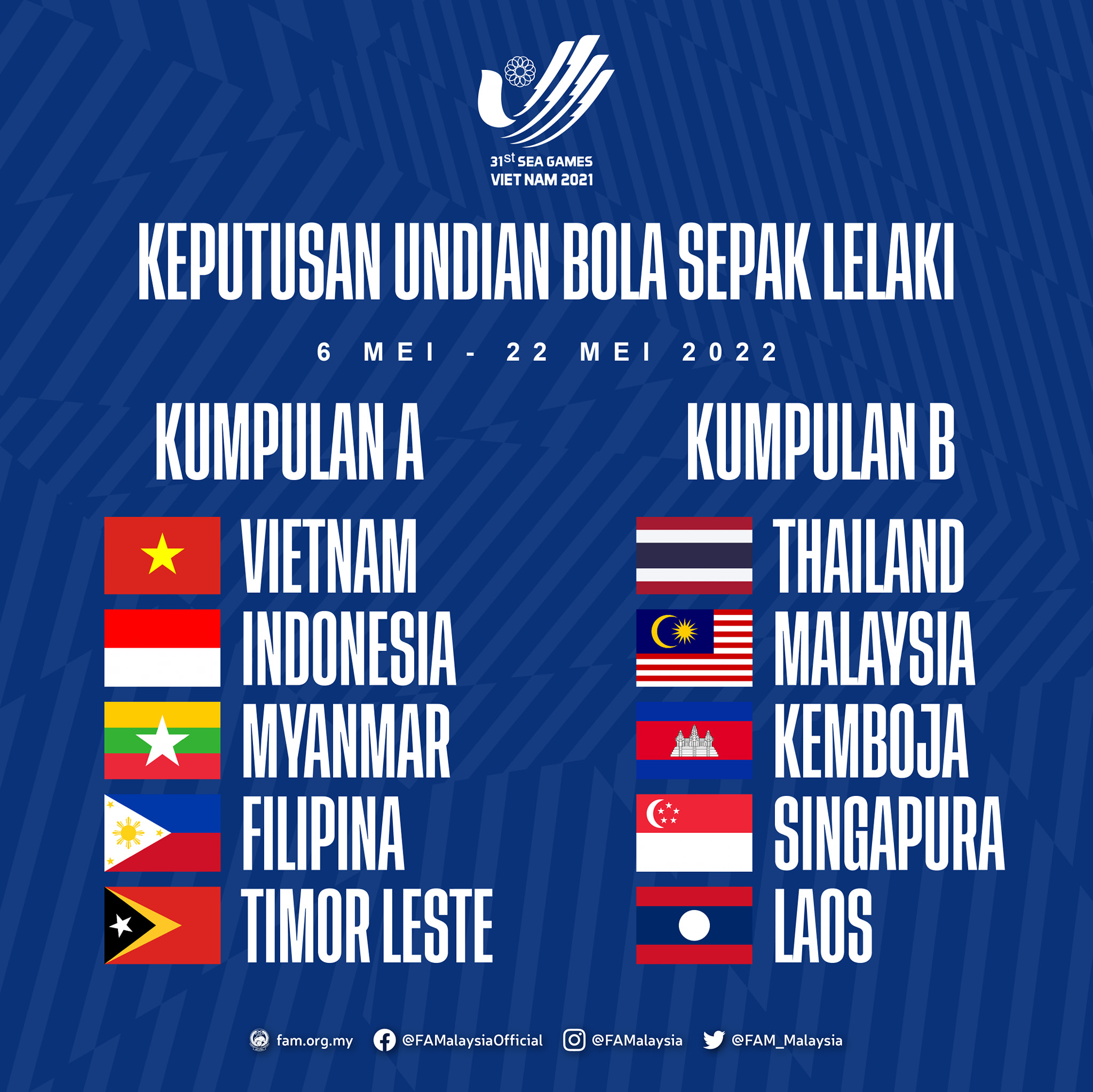 SEA Games football: Malaysia drawn in same group as 16-time champs Thailand