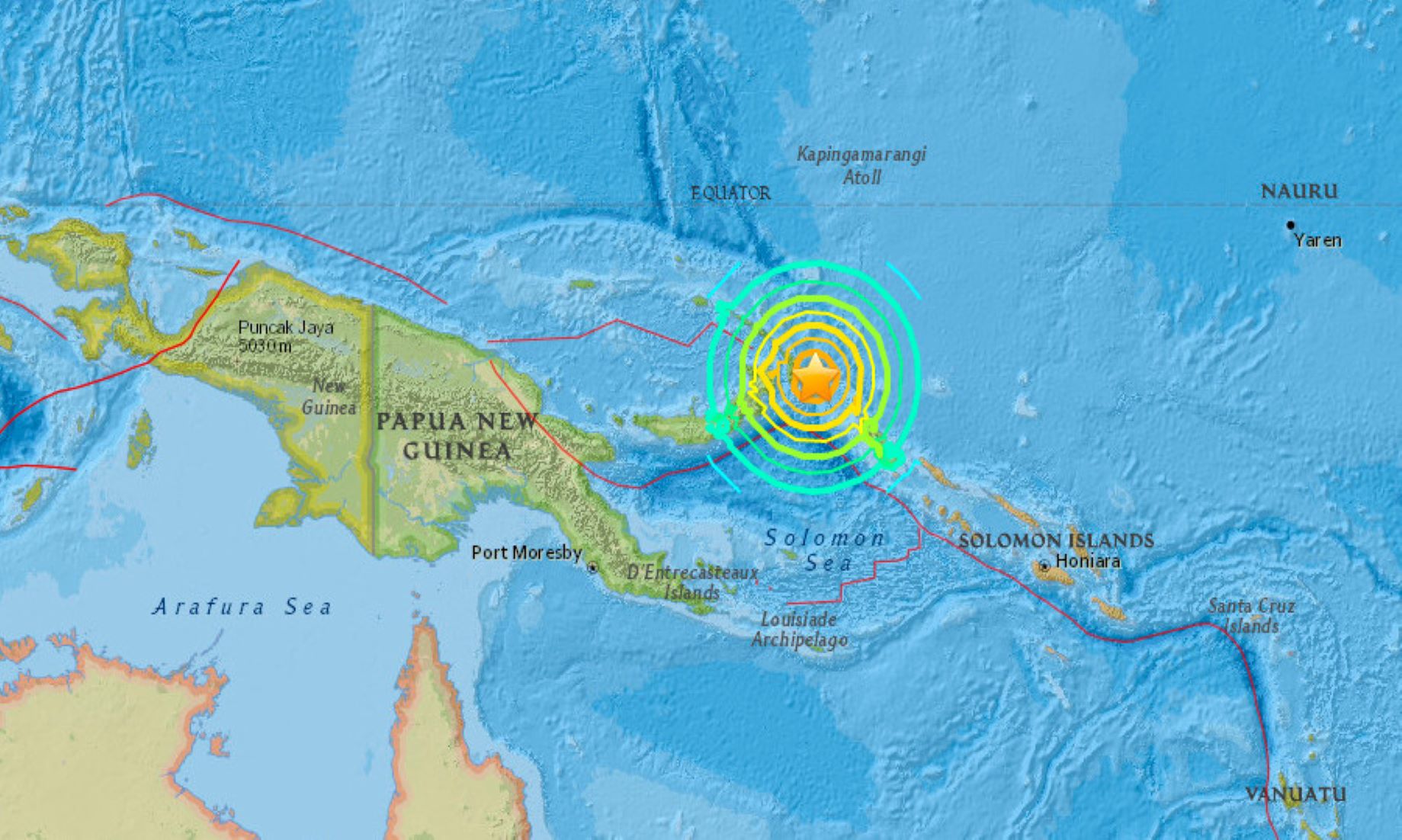 Strong 5.8-Magnitude Quake Hit 20 Km NE Of Bulolo, Papua New Guinea