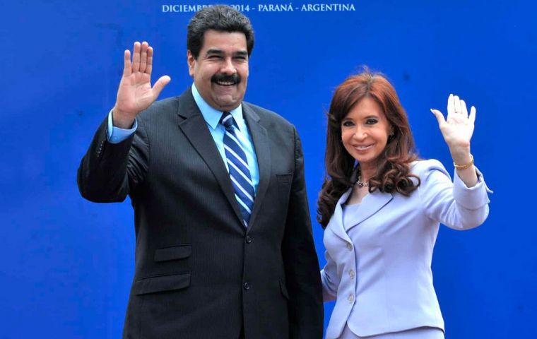 Venezuelan Pres Maduro sends letter of support to embattled Argentine VP CFK