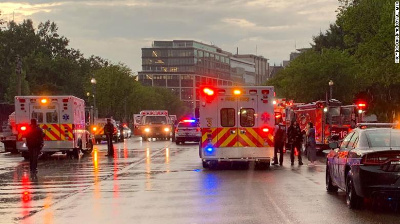 Four in critical condition after lightning strike near White House