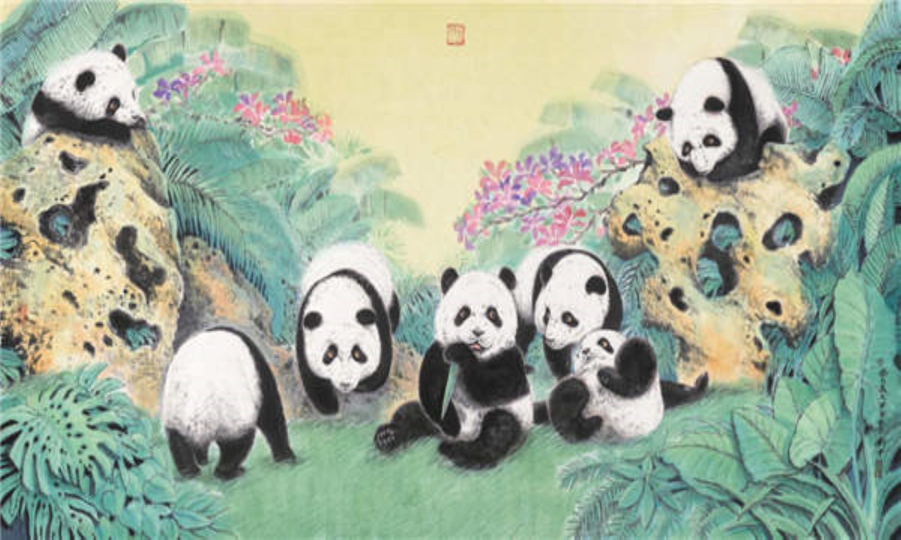 Japanese Panda Painting Exhibition Held In Tokyo