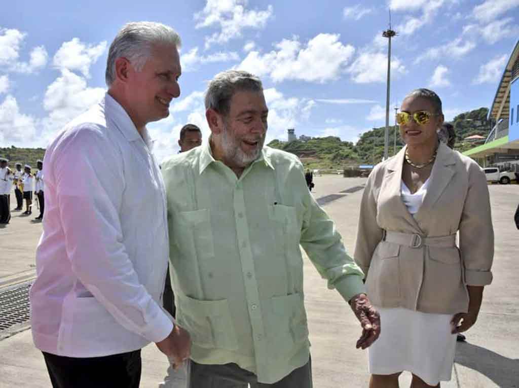 Cuban president arrives in St Vincent and the Grenadines as he begins Caribbean tour