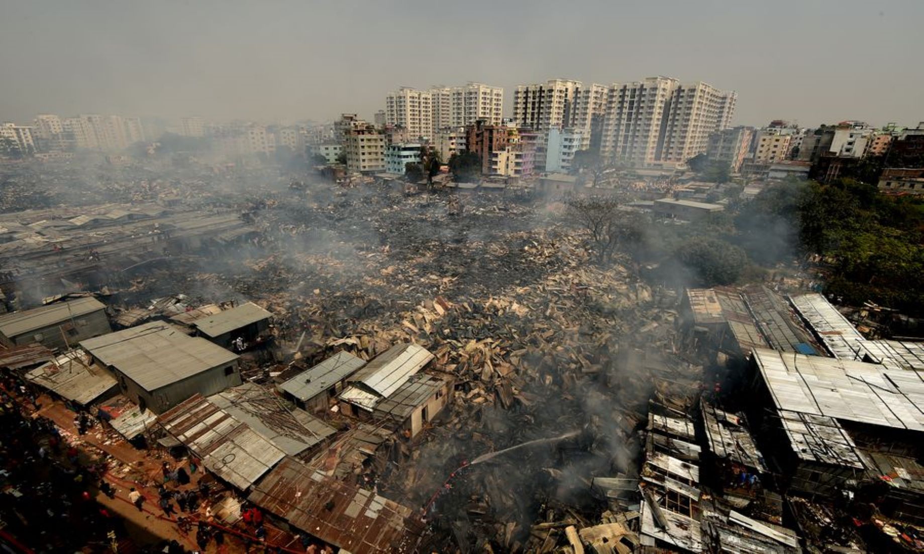 Fire Gutted Shanties In Bangladeshi Capital