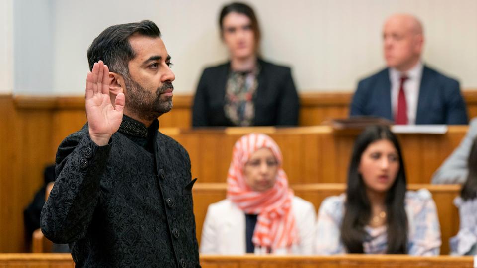 Humza Yousaf sworn in as Scotland’s new leader amid party row