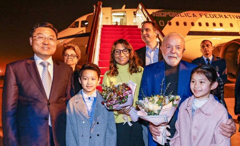 Brazil Pres Lula arrives in China for state visit