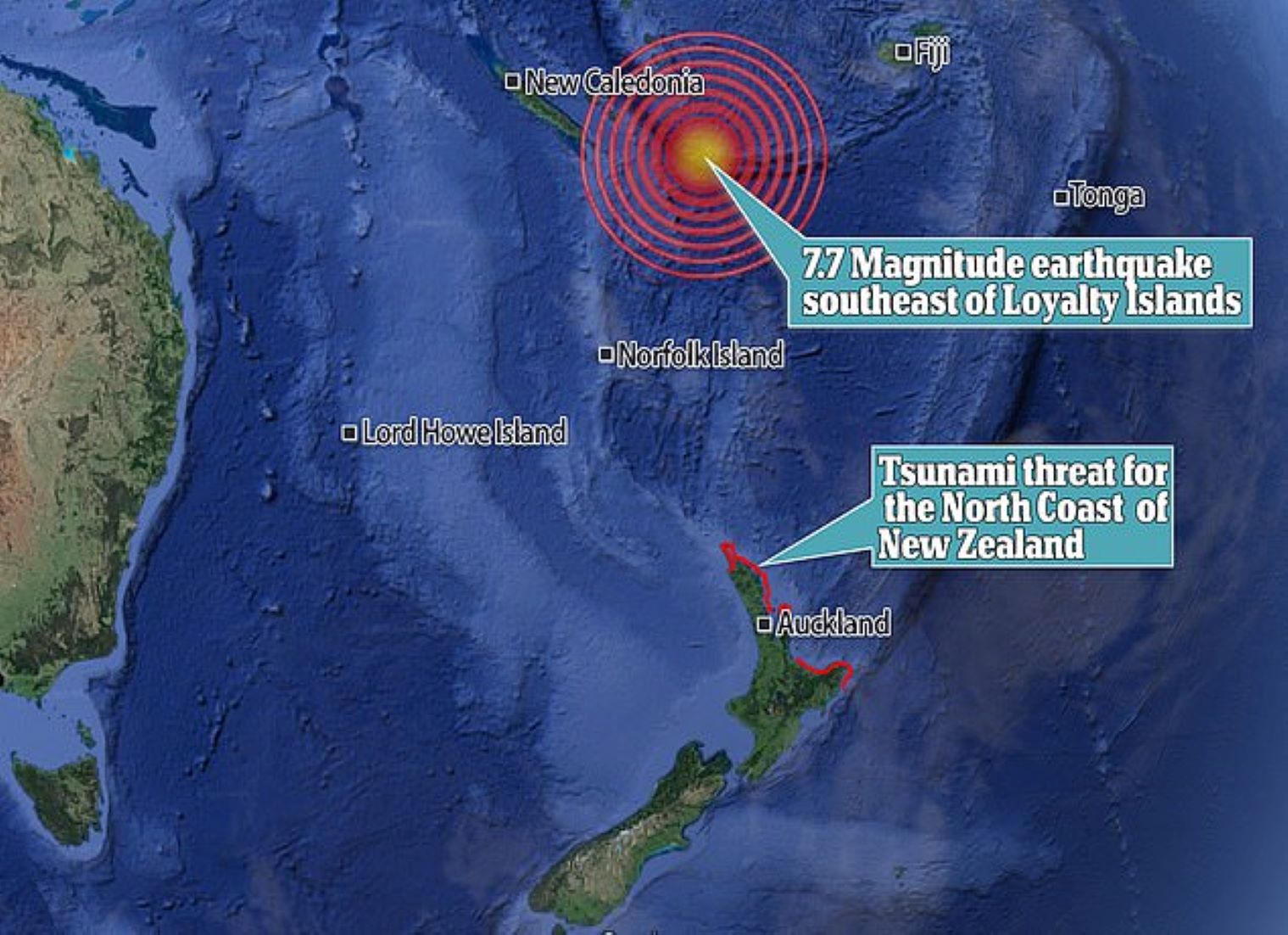 7.7-Magnitude Quake Hit Southeast Of The Loyalty Islands – USGS