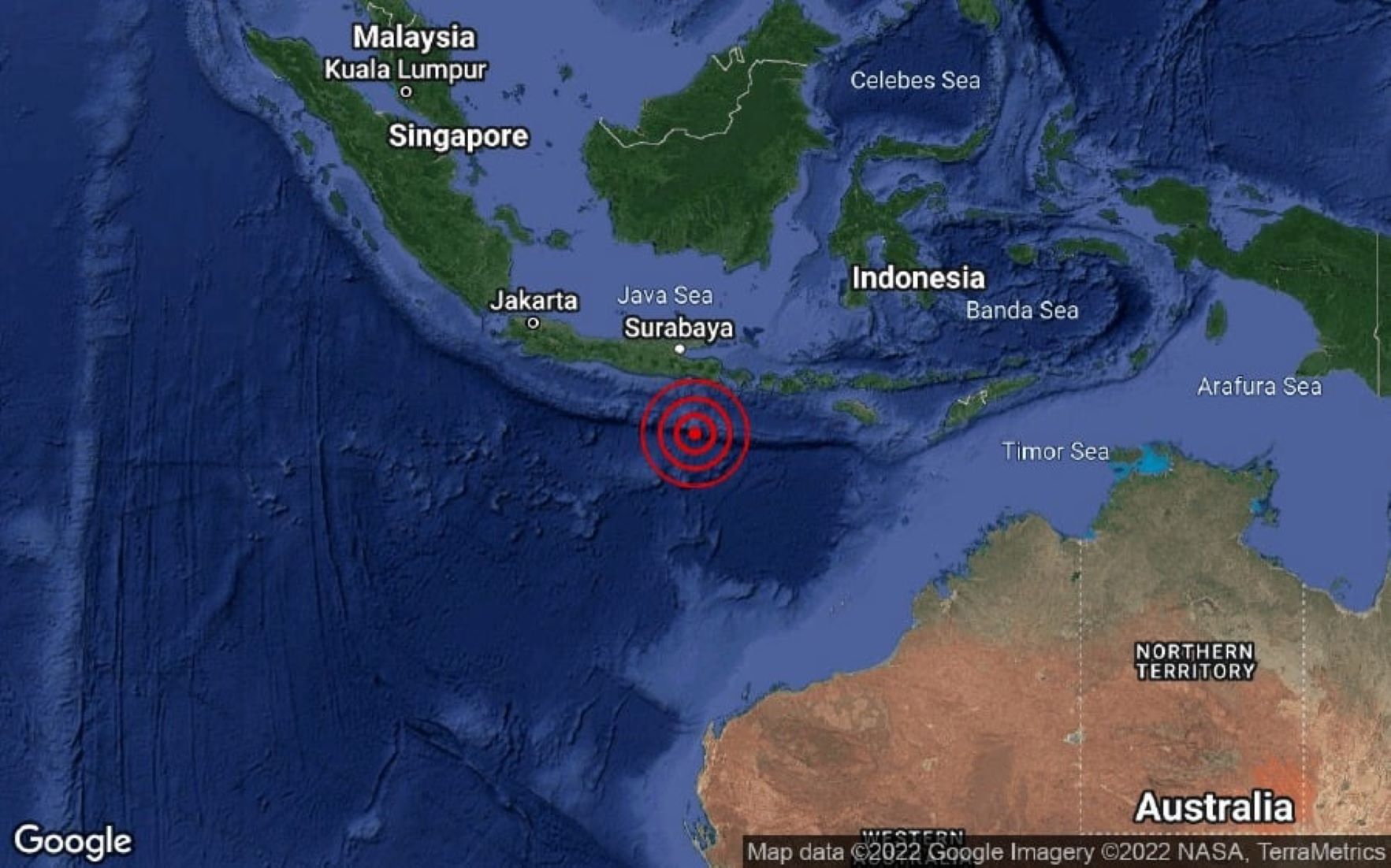 Strong Earthquake Hit South-East Java, No Potential For Tsunami