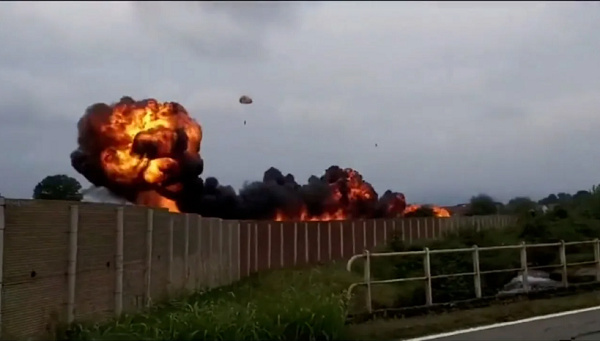 Italy: Child killed, parents and a brother injured as Air Force jet explodes into a fireball after takeoff
