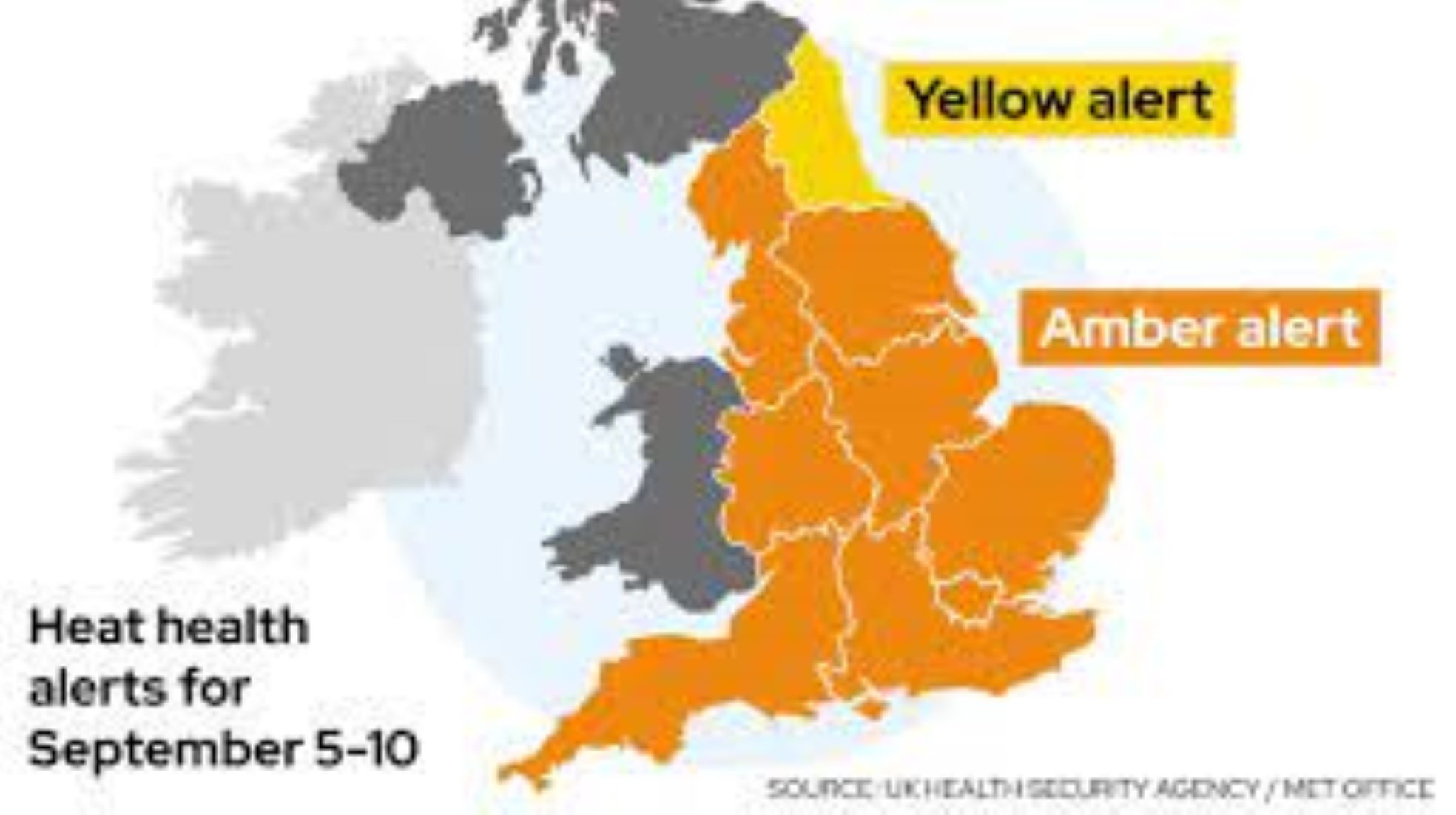 UK Upgrades Heat-Health Alert To Amber