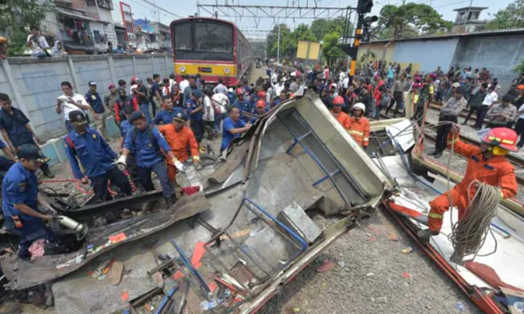 11 Killed In Train-Minibus Collision In East Java