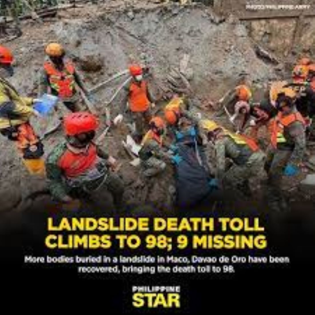 Landslide Death Toll Climbs To 98 In Philippines