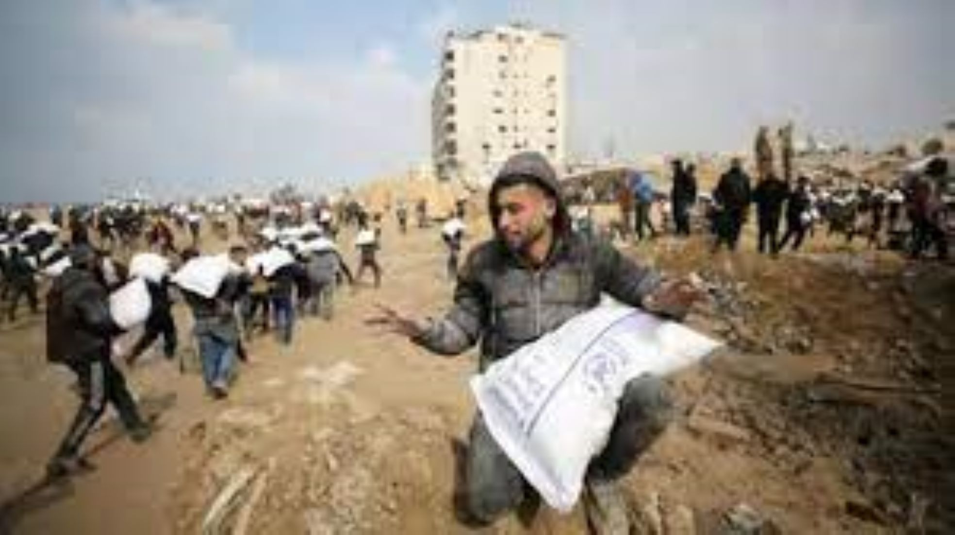 First Flour Distribution In Months Started For Northern Gaza Strip Families