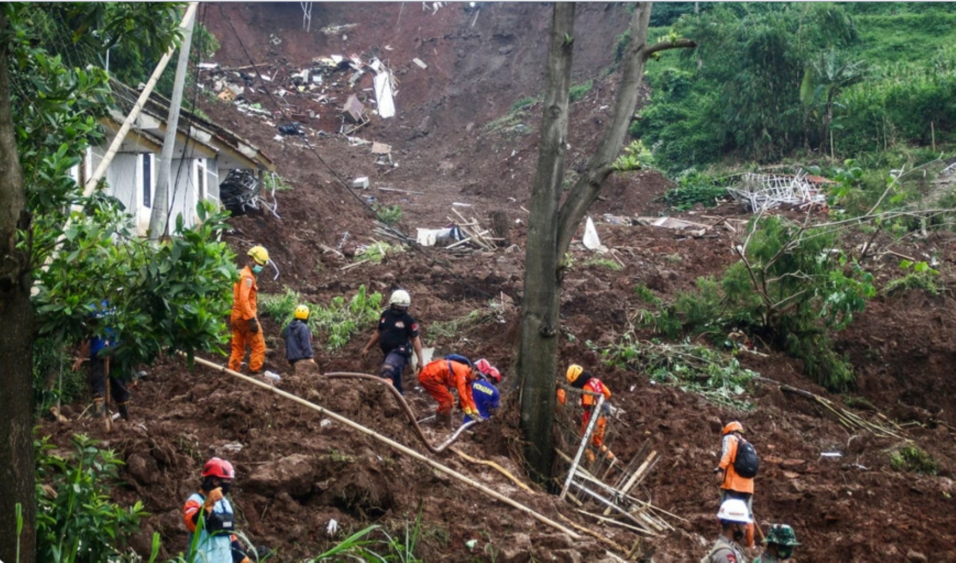 Search Operation Resumes As 10 Missing In Landslide In West Java