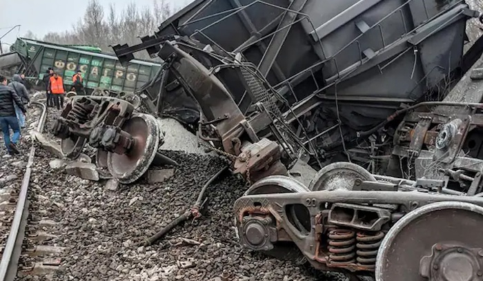 Russia says freight train derails due to sabotage