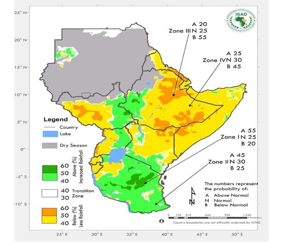 IGAD: Horn of Africa region headed for depressed rainfall in March to May season