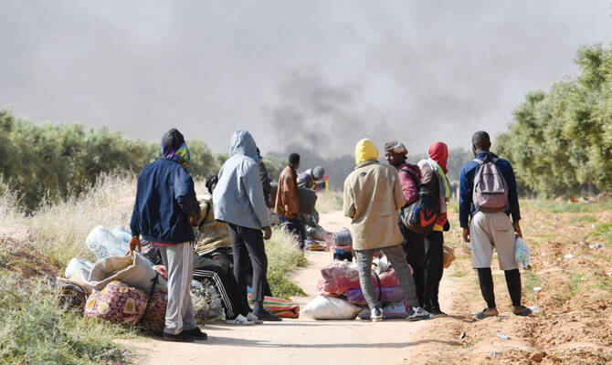 Tunisian forces dismantle camps for undocumented migrants near eastern port city