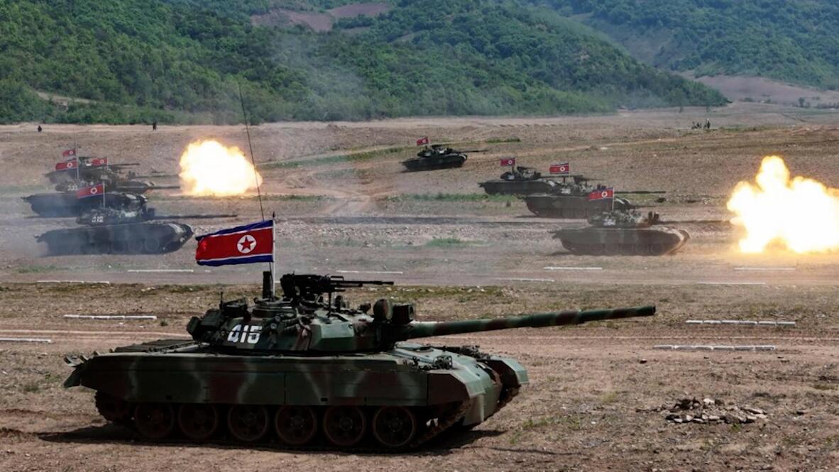 DPRK Top Leader Inspected Combined Tactical Drill Of Different Arms