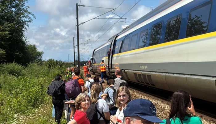 Eurostar train evacuated during nine-hour delay in Northern France