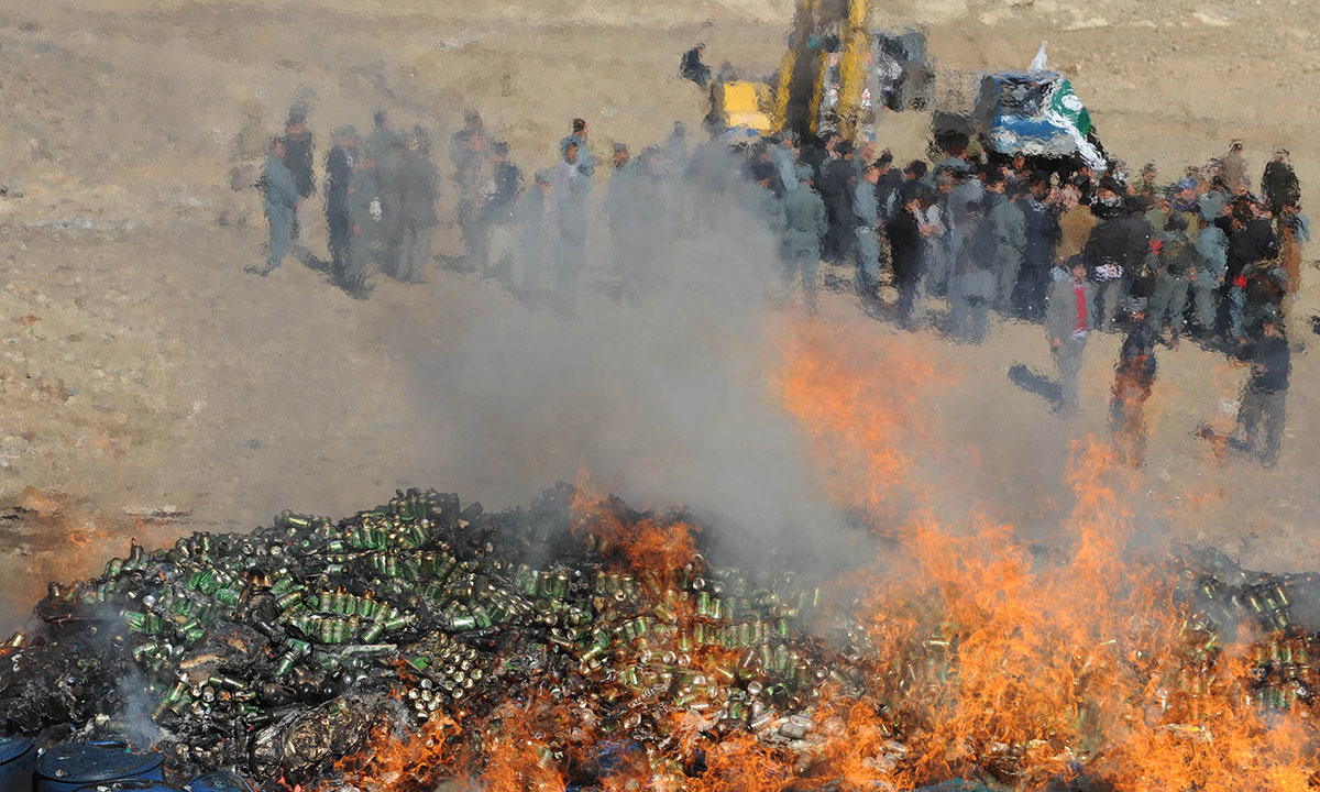 Police Set On Fire Over Seven Tonnes Of Poppy In Afghanistan