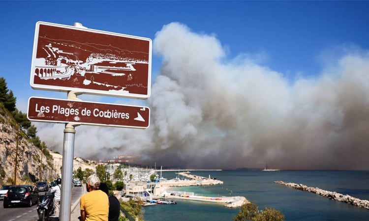 France wildfire shuts down Marseille airport, halts trains; 100 suffer light  injuries, a dozen houses destroyed